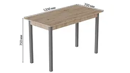 Стіл кухонний Ferrum-decor Маріо 75x120x70 Сірий ДСП Сан-Марино 16мм (FRD-105663) - мініатюра 3