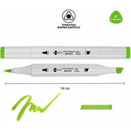 Набір акварельних маркерів Santi Sketch SM-87 яскраво-зелений 6 шт. (391117) - мініатюра 2