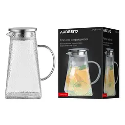Глечик з кришкою Ardesto 1500 мл боросилікатне скло нержавіюча сталь прозорий (AR2615SSB) - мініатюра 4