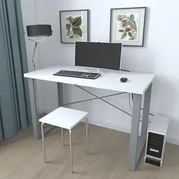 Письмовий стіл Ferrum-decor Драйв 750x1000x700 Сірий метал ДСП Біле 32 мм (FRD-103366) - мініатюра 2