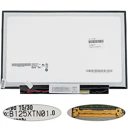 Матриця 12.5 B125XTN01.0 (1366*768, 30pin(eDP), LED, SLIM, матова) для ноутбука