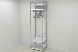 Шафа Гардероб Уні секція 2 серії Конект Ferrum-decor 220x60x50см Сірий метал ДСП Білий 32 мм (FRD-104539) - мініатюра 5
