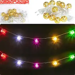 Гірлянда Кулька Золото 10 шт 3 м LED кольорова D-35