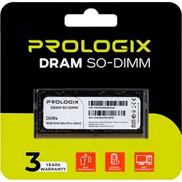 Модуль пам'яті для ноутбука SoDIMM DDR4 16GB 3200 MHz Prologix (PRO16GB3200D4S) - мініатюра 4