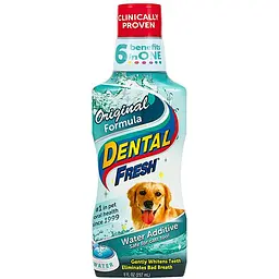 Добавка у воду SynergyLabs Dental Fresh Синерджі Лабс від зубного нальоту та запаху з пащі собак і котів, 237 мл