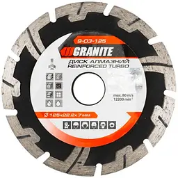 Диск відрізний алмазний MasterTool по бетону кераміці граніту Granite 125 мм турбо посилений