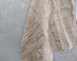 Набір турецьких бамбукових махрових рушників Cestepe 50х90+70х140 Bamboo Zumrut Light Bej - мініатюра 4