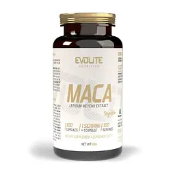 Екстракт кореня маки Evolite Nutrition Maca 500 mg, 100 вегакапсул для підтримки енергії