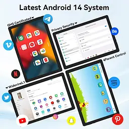 Планшет UGRIHACH, 10,95" 16 ГБ ОЗУ 128 ГБ ПЗУ 1 ТБ Восьмиядерний, Android 14, 1280x800 FHD Сенсорний - мініатюра 6