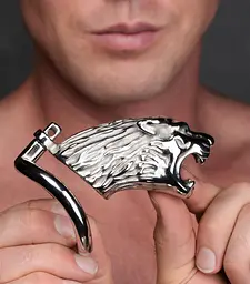 Клітина для члена Master Series Tiger King Cock Cage With Lock - мініатюра 6