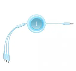 Кабель Baseus Bright Mirror 2 Series 3-in-1 Cable USB to MicroUSB+Lightning+Type-C 3.5A 1.1m CAMJ010017 Blue - мініатюра 3
