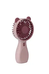 Вентилятор акумуляторний міні з ручкою USB діаметр 6см висота 13см Handy Mini Fan JX-998 рожевий
