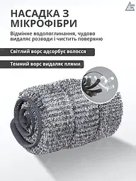 Комплект для домашнього прибирання легка швабра лентяйка, що обертається на 360°, зі складною ручкою та відром для віджимання 6л - мініатюра 8
