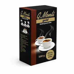 Кава мелена G.Monti Gold 500 г вакуумна упаковка для чашки, турки, френч-преса та гейзерної кавоварки