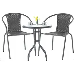 Садові меблі Chomik BISTRO стіл та 2 стільці сірий - мініатюра 2