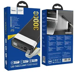 Універсальна мобільна батарея Hoco J73 30000mAh 2USB + LED lamp (Чорний) - мініатюра 5