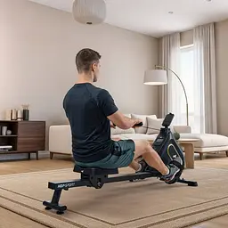Гребний тренажер Hop-Sport HS-085R Bazel магнітний чорно-золотистий - мініатюра 9