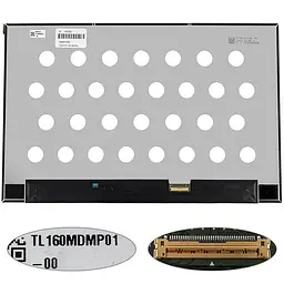 Матриця 16.0" TL160MDMP01-00 (3072*1920 40pin(eDP IPS 165Hz) LED SLIM(без доп. панелі) матова роз'єм праворуч внизу) для