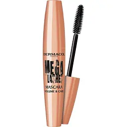 Туш для вій Dermacol Mega Lashes Mascara Volume & Care, вугільно-чорний, 11.5 мл