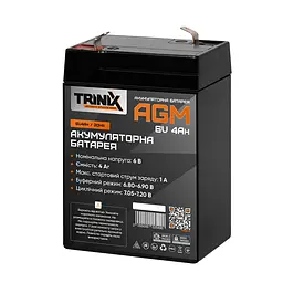Акумуляторна батарея 6В 4Аг Trinix 6V4Ah/20Hr AGM свинцево-кислотна (44-00056)