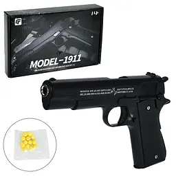 Пістолет 1911-A метал+пластик 21,5см, пластикові кулі, в коробці (6903317759385) - мініатюра 2