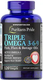 Омега 3-6-9 Puritan's Pride Triple Omega 3-6-9 120 капс