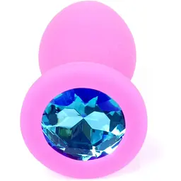 Силіконова анальна пробка Boss Of Toys Boss Series - Jewellery Pink Silicon Plug Medium Light Blue M, BS6400085, Рожевий / голубой - мініатюра 3