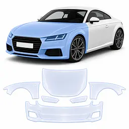 Антигравійна захисна бронеплівка за лекалами для Audi TT 8S 2014-2023 - передня частина авто (капот бампер крила))