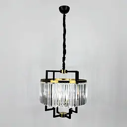 Елегантна люстра в стилі сучасної класики Ø 50х50 см | Line F | Арт. MJ348-500 BK+CL - мініатюра 3