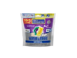 Капсули для прання WASH &amp; FREE Універсал жасмін+лаванда 10+1шт