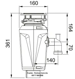 Подрібнювач харчових відходів Franke Elite Slimline SLIM 50 - мініатюра 2