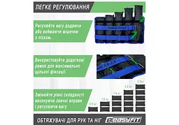 Обтяжувачі EasyFit 0,5-2,5 кг для ніг та рук Чорні-сині (EF-WHT-0,5-2,5-BL) - мініатюра 5