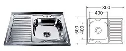 Кухонна мийка Mira MR 8060 Satin Right - мініатюра 3
