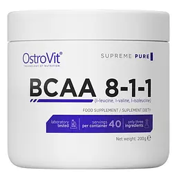 Амінокислота BCAA OstroVit BCAA 8:1:1, 200 грам - Без смаку