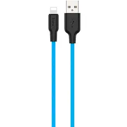 USB Cable Hoco X21 Silicone Lightning Black/Blue 1m