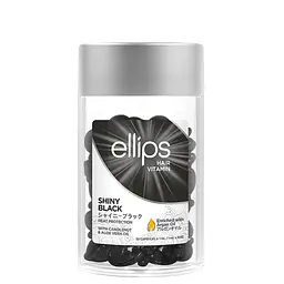 Вітаміни для волосся Ellips Hair Vitamin Shiny Black з горіховою олією та олією алое вера 50 штx1 мл
