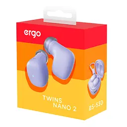 Бездротові навушники Ergo BS-530 Twins Nano 2, BT5.3, 25mAh, 190mAh, 3h, Violet UA UCRF - мініатюра 7