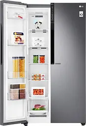 Холодильник SBS LG GC-B247JLDV 179х72х91см 2 двері холодильне відділення-394 л морозильне відділення-219 л A+ NF зона свіжості дисплей зовнішній платиново-сріблястий (GC-B247JLDV) - мініатюра 6