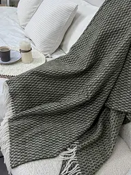 Плед вовняний Vladi 140x200 см із новозеландської вовни хакі (24615 хаки) - мініатюра 24