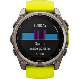 Смарт-годинник Garmin Fenix 8 Solar Sapphire 51mm Titanium with Amp Yellow/Graphite Silicone Band (010-02907-20) [116854] - мініатюра 7