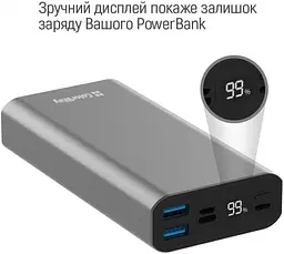 Повербанк ColorWay Full USBQC 3.0 + USB-C Power Delivery 22.5 W 20000 mAh Gray - мініатюра 4