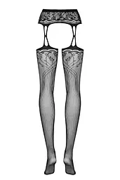 Панчохи з поясом Obsessive S206 S/M/L чорний - мініатюра 2