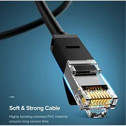Патч-корд Ugreen NW102 Cat 6 U/UTP Lan Flat Cable 10m Black (20164) [165436] - мініатюра 8