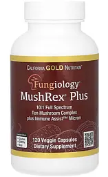 Чага та комплекс лікувальних грибів, (MushRex Plus) 120 капсул, California Gold Nutrition - мініатюра 1