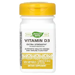 Вітамін D3, Vitamin D3, підвищена сила, 50 мкг (2000 МО), 120 капсул Nature's Way vit0002557