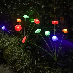 Садовий світильник SunLamp на сонячній батареї — кольорові грибочки LED, 2 шт., датчик присмерку - мініатюра 7
