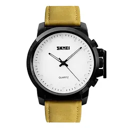 Класичний чоловічий годинник Skmei 1208 коричнева замша
