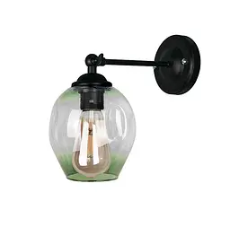 Бра настінне Levistella 756WPR0231F-1 BK+GR, E27, 40W, чорний з зеленим плафоном, сучасний стиль для дому