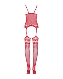 Бодістокінг - Obsessive F214 Bodystocking Red S/M/L - мініатюра 4