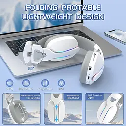 Attack Shark L90 Wireless Gaming Headset — бездротова Bluetooth-гарнітура з мікрофоном для геймерів, Білий - мініатюра 5